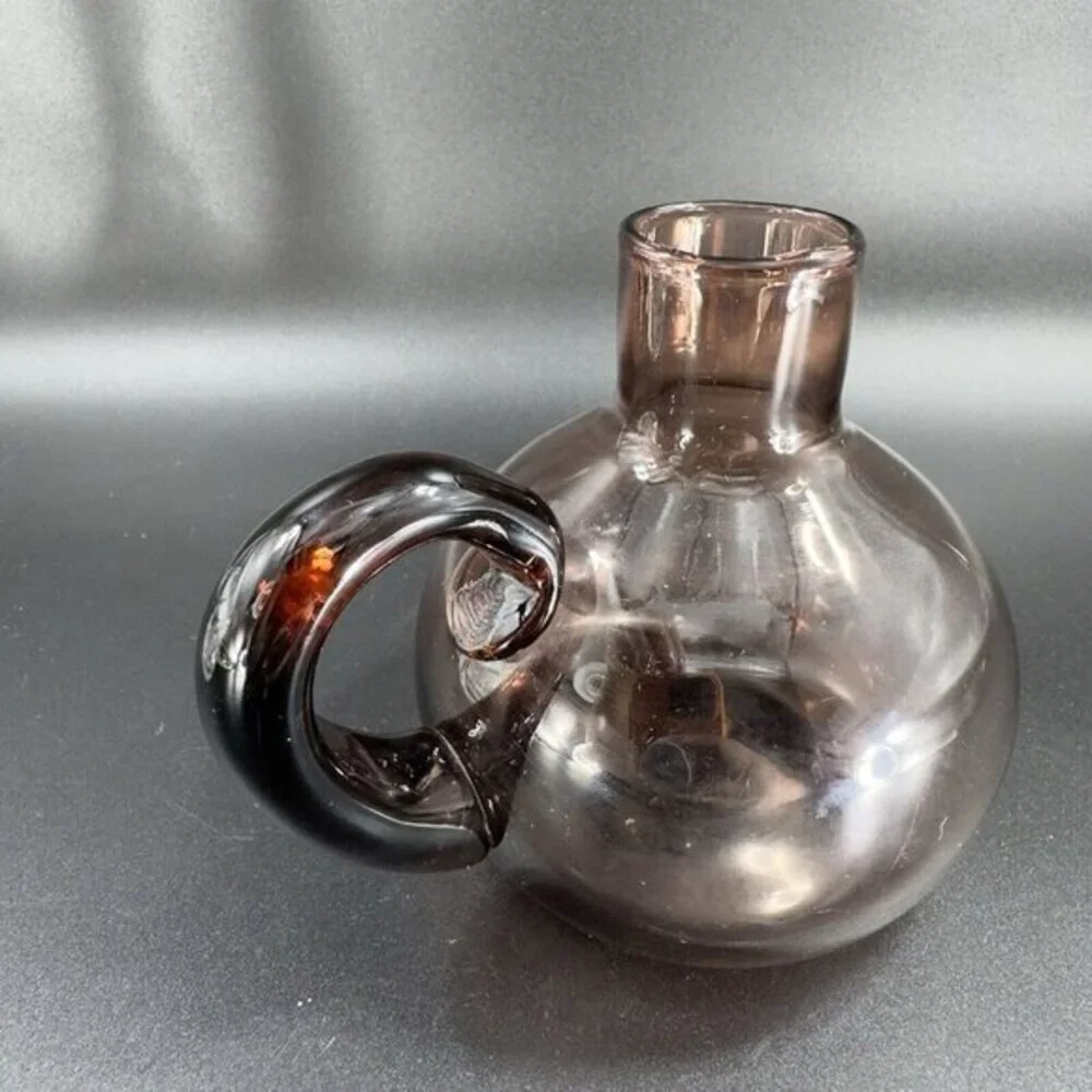 Vintage Mid Century Amethyst Purple Glass Jug Pitcher Container With‎ Handle VTG